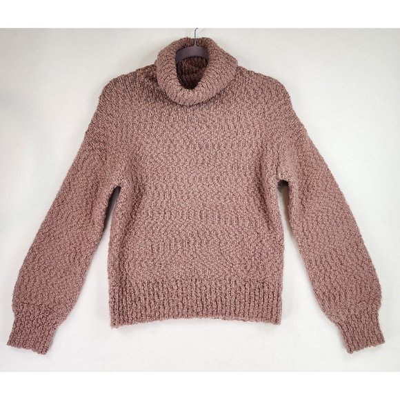 Yet Again Sweaters - Yet Again Sweater Womens Small Pink Fluffy Soft Knitted Preppy Turtle Neck Top